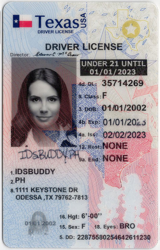 Texas(U21) Fake ID